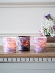Laura Ashley Set of 3 Honington Peony Mixed Glass Votive Candle Holders - Image 1 of 4
