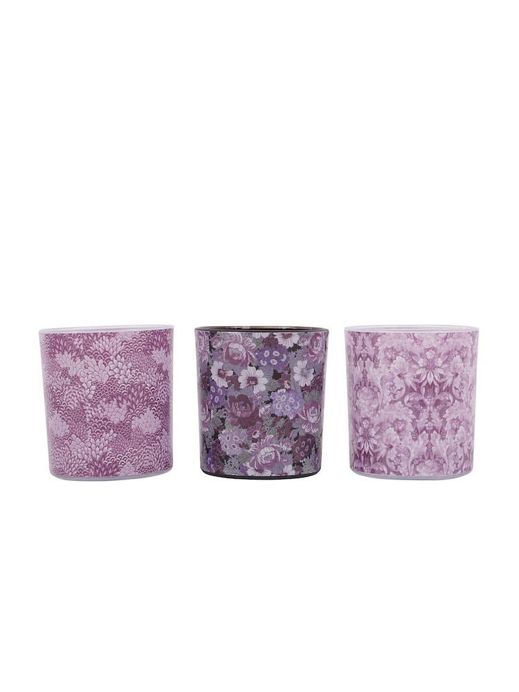 Laura Ashley Set of 3 Honington Peony Mixed Glass Votive Candle Holders - Image 2 of 4