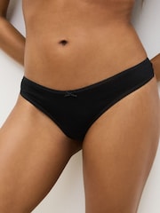 Black Thong Cotton Rich Knickers 4 Pack - Image 2 of 5