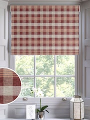 Red Cleveland Check Made To Measure Roman Blinds - Image 1 of 6