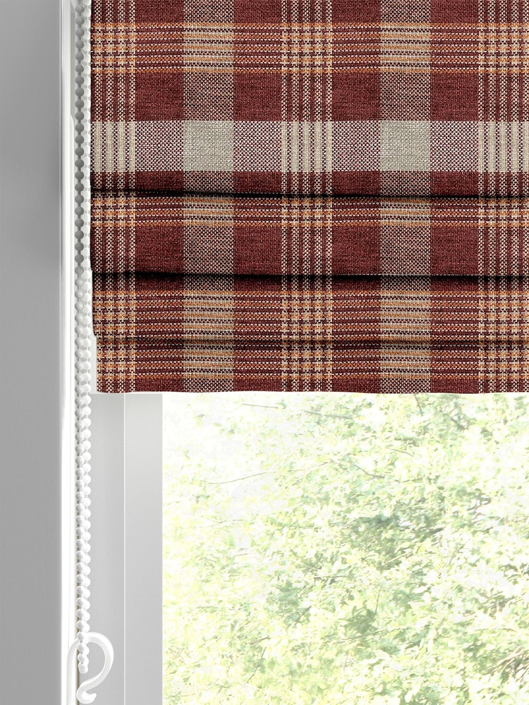 Red Cleveland Check Made To Measure Roman Blinds - Image 2 of 6