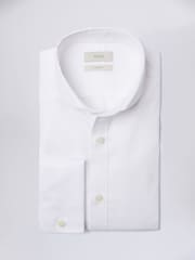MOSS White Tailored Fit Double Cuff Non Iron Twill 100% Cotton Shirt - Image 4 of 5