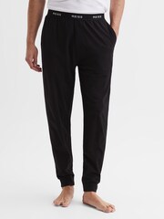 Reiss Black Cali Cotton-Blend Joggers - Image 1 of 6