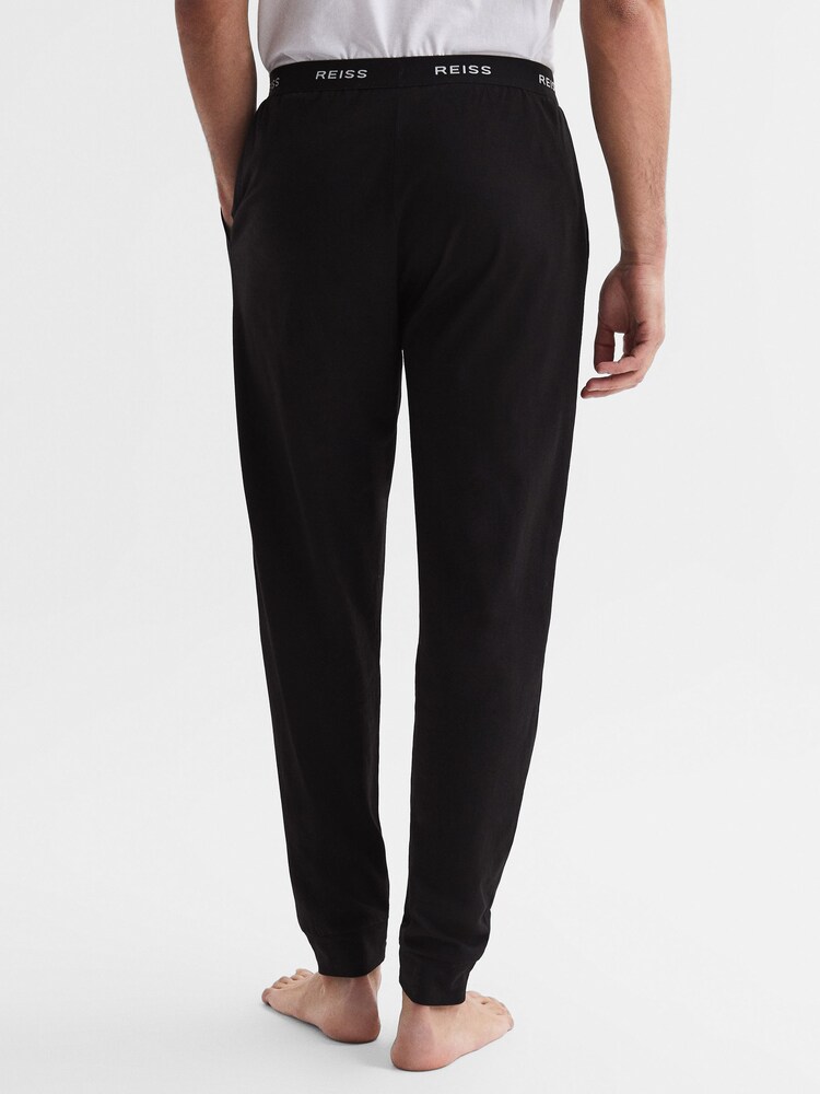 Reiss Black Cali Cotton-Blend Joggers - Image 2 of 6