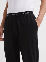 Reiss Black Cali Cotton-Blend Joggers - Image 4 of 6
