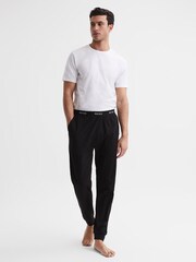 Reiss Black Cali Cotton-Blend Joggers - Image 5 of 6