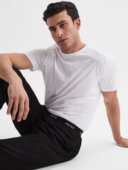 Reiss Black Cali Cotton-Blend Joggers - Image 6 of 6