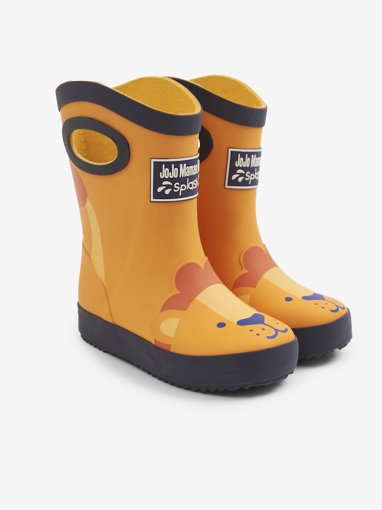 JoJo Maman Bébé Ochre Lion Wellies with Handle - Image 1 of 5