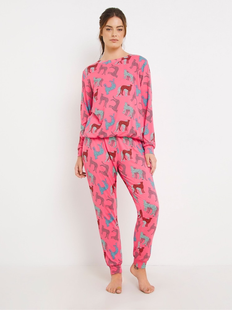 Simply Be Pink Pretty Secrets Supersoft Colourful Cheetah Twosie - Image 1 of 4