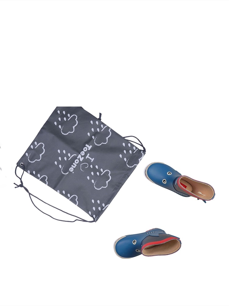 ToeZone Blue Shark Rain Boots - Image 4 of 6