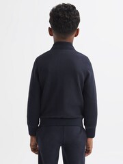 Reiss Navy Flintoff Senior Funnel Neck Quilted Hybrid Jacket - Image 6 of 7