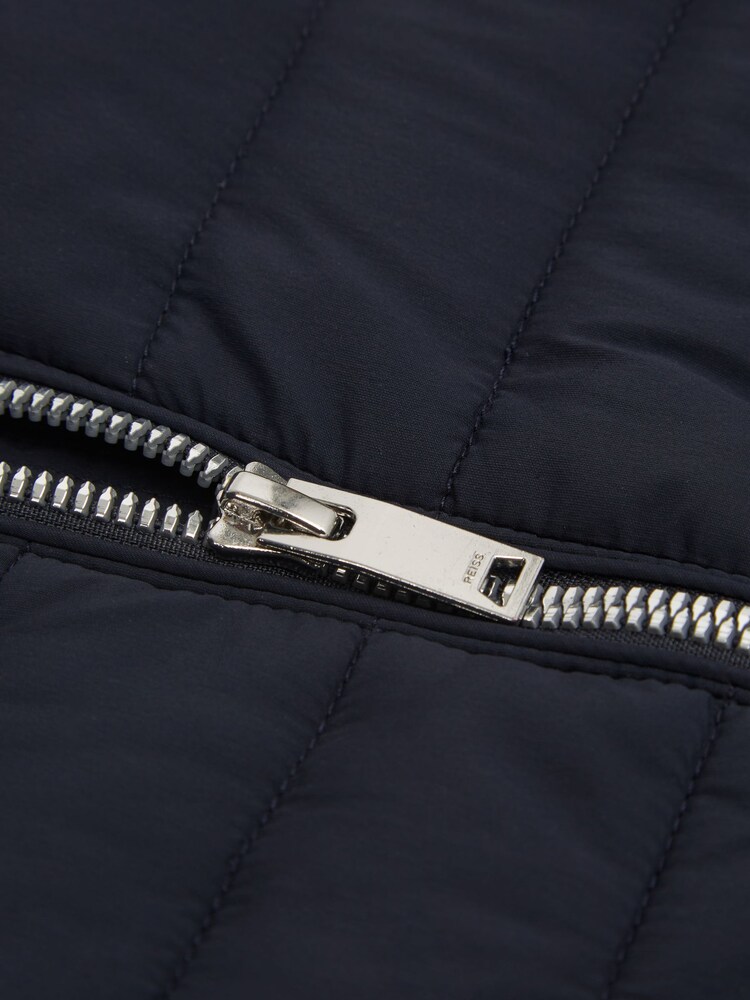 Reiss Navy Flintoff Senior Funnel Neck Quilted Hybrid Jacket - Image 7 of 7