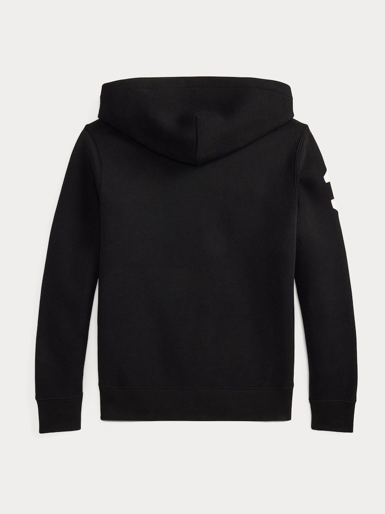 Polo Ralph Lauren Black Varsity Logo Jersey Hoodie - Image 3 of 3 Polo Ralph Lauren Black Varsity Logo Jersey Hoodie - Image 3 of 3