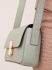 Mint Green Small Leather Lock Cross-Body Bag - Image 3 of 7