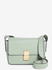 Mint Green Small Leather Lock Cross-Body Bag - Image 4 of 7