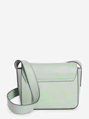 Mint Green Small Leather Lock Cross-Body Bag - Image 6 of 7