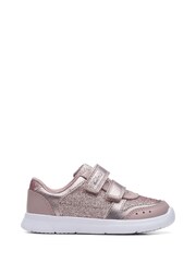 Clarks Pink Multi Fit Leather Toddler Trainers - Image 1 of 7