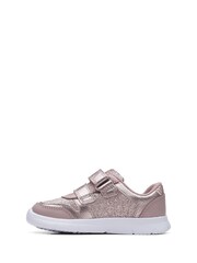 Clarks Pink Multi Fit Leather Toddler Trainers - Image 2 of 7