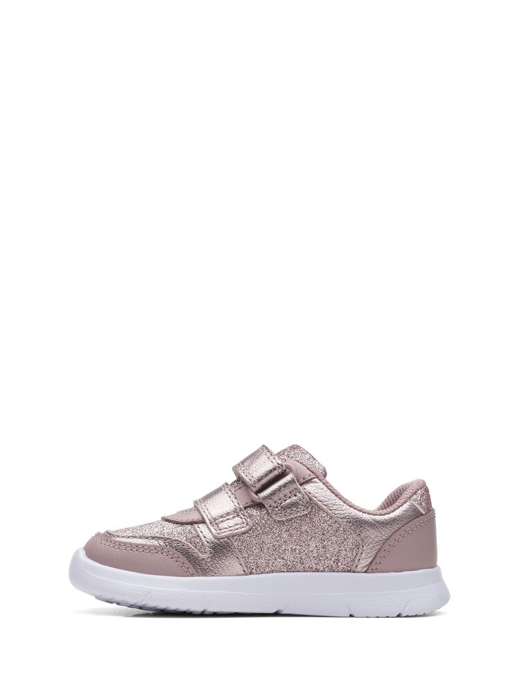 Clarks Pink Multi Fit Leather Toddler Trainers - Image 2 of 7