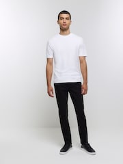 Czarny - River Island Slim Fit Stretch Jeans - Image 3 of 6