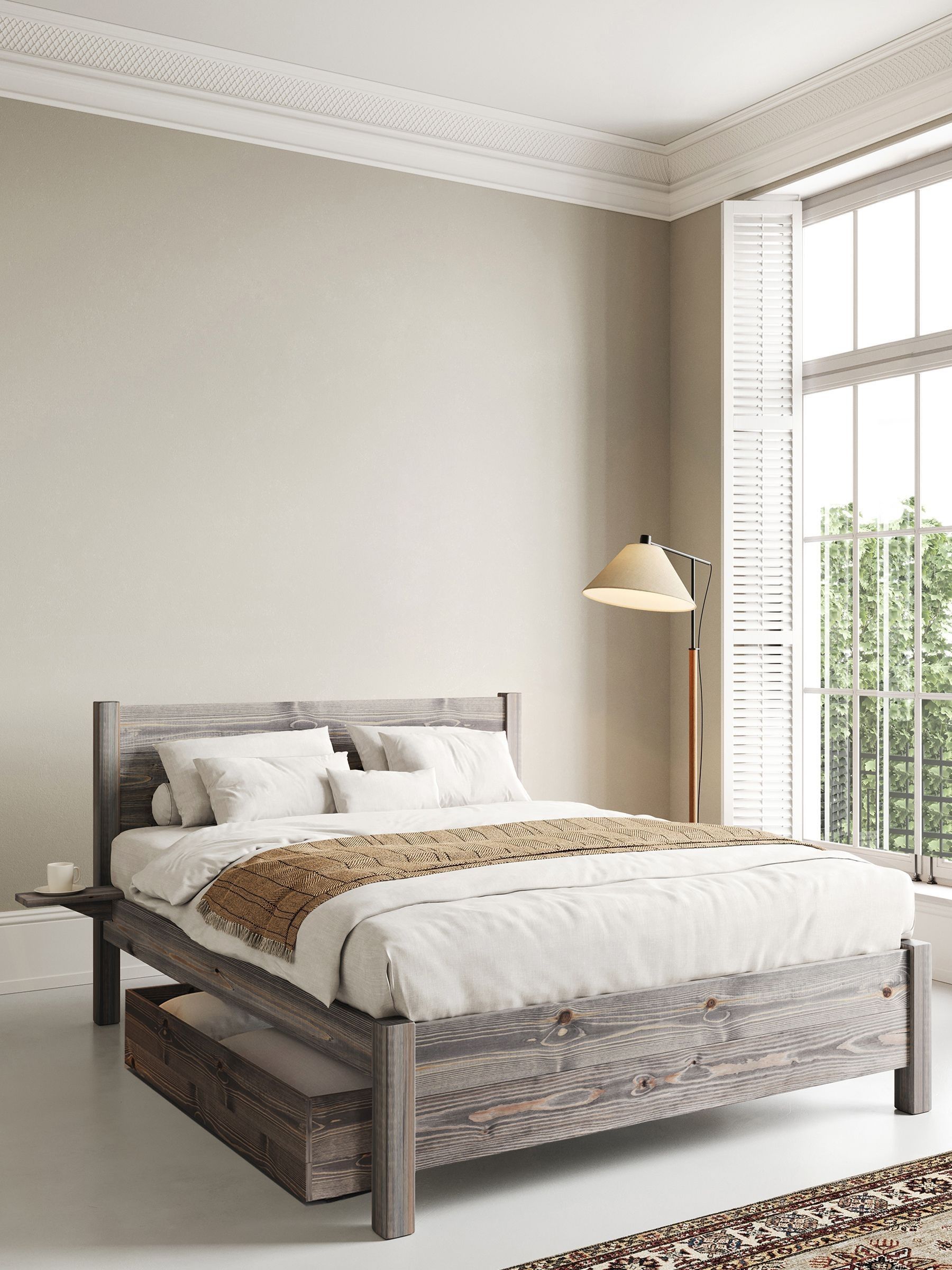 Buy Get Laid Beds Grey Wash Oxford Square Leg Solid Wood Bed Combo from the Next UK online shop