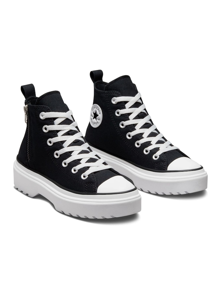 Converse Black Lugged Lift Youth Trainers - Image 1 of 9