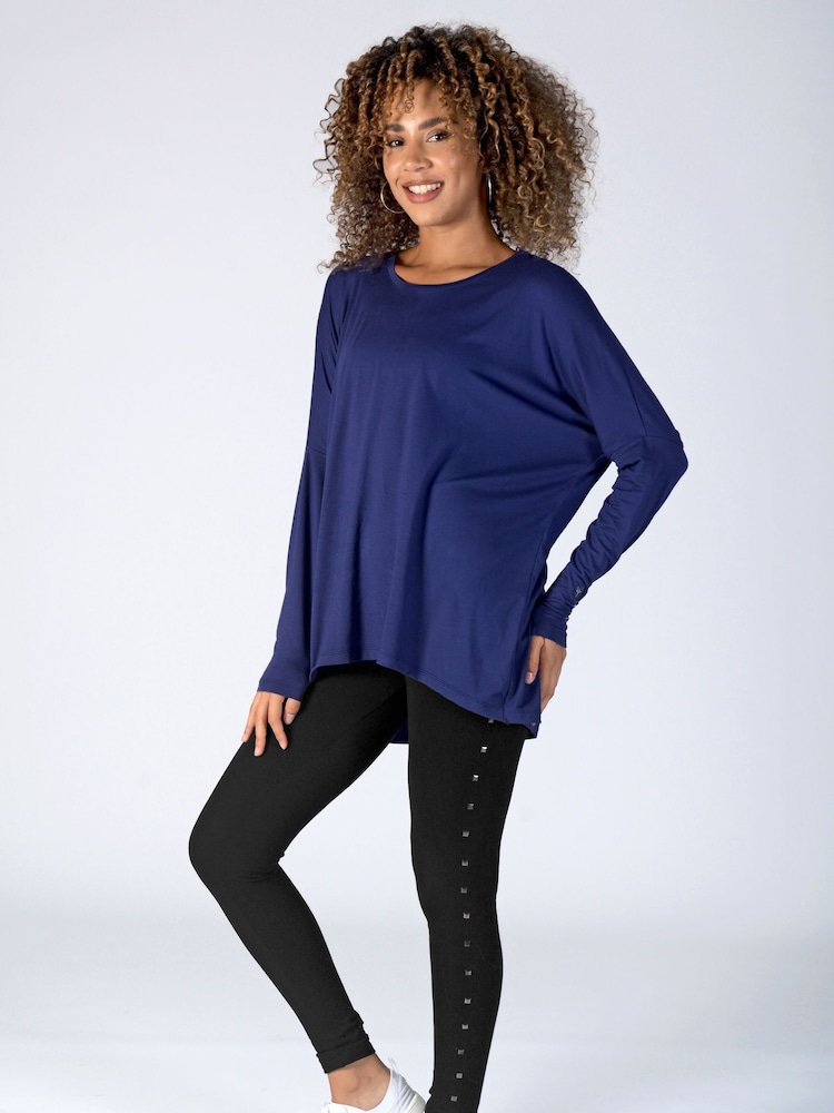 Pineapple Blue Womens Script Long Sleeves Top - Image 4 of 4