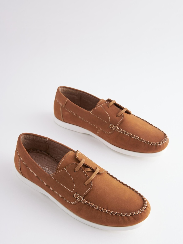 Hellbraun - Bootsschuhe aus Leder - Bild 1 von 5