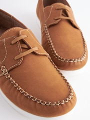 Hellbraun - Bootsschuhe aus Leder - Bild 3 von 5