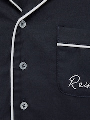 Reiss Navy Napp Senior Cotton Piped Pyjama Trousers - Image 6 of 6