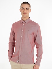 Tommy Hilfiger Slim Fit Red Flex Dobby Shirt - Image 1 of 4