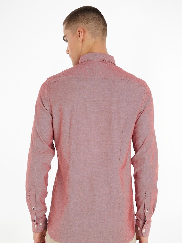 Tommy Hilfiger Slim Fit Red Flex Dobby Shirt - Image 2 of 4