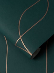 Graham & Brown Green & Copper Palais 10M Wallpaper - Image 3 of 3