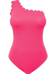 Figleaves Pink Fantasy Floral One Shoulder Swimsuit - Image 5 of 5