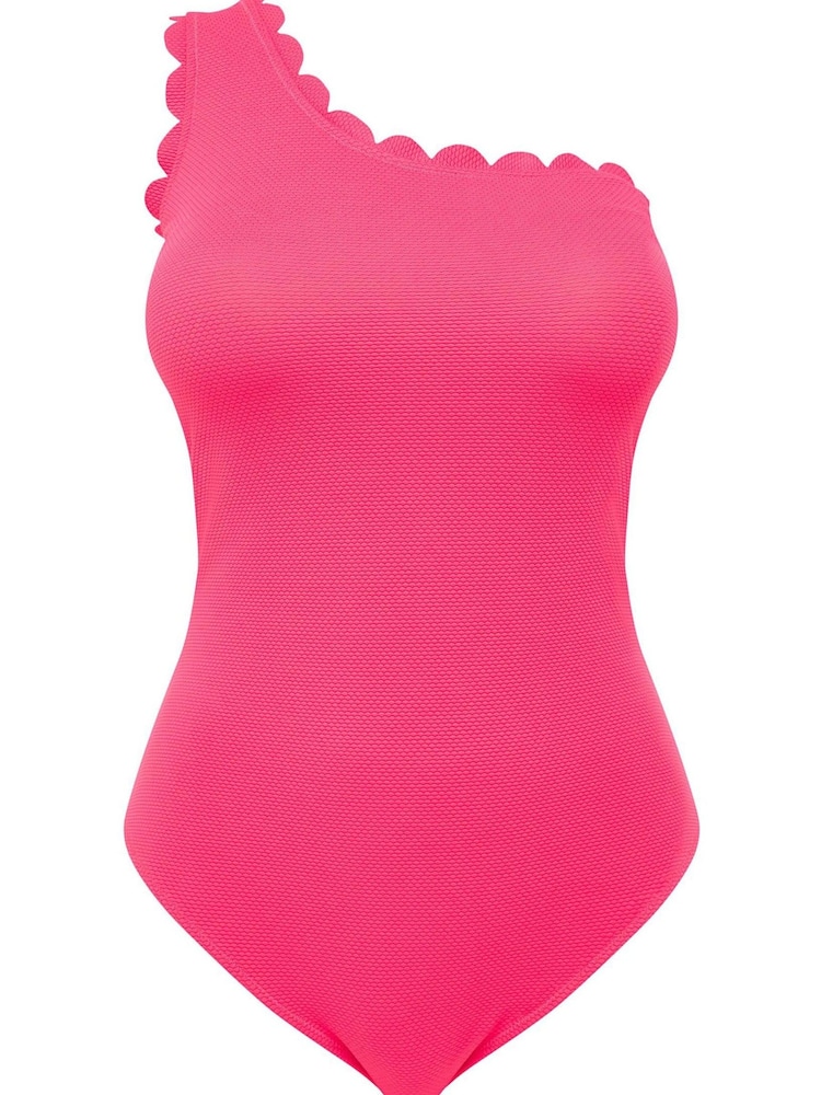 Figleaves Pink Fantasy Floral One Shoulder Swimsuit - Image 5 of 5