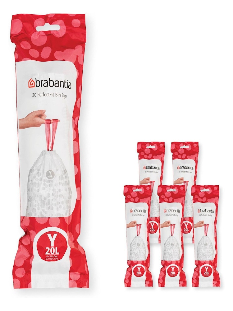 Brabantia White PerfectFit Bags Code Y 20L 120 Bin Bags - Image 1 of 2