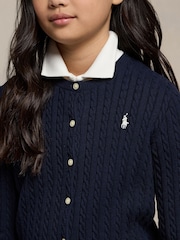 Polo Ralph Lauren Blue Cable Knit Cardigan - Image 4 of 6