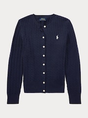Polo Ralph Lauren Blue Cable Knit Cardigan - Image 5 of 6
