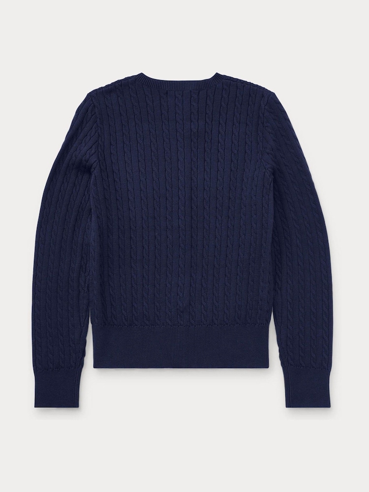 Polo Ralph Lauren Blue Cable Knit Cardigan - Image 6 of 6 Polo Ralph Lauren Blue Cable Knit Cardigan - Image 6 of 6
