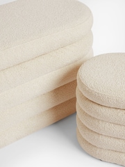 Casual Boucle Natural Oyster Otis Ottoman And Stool Set - Image 10 of 11