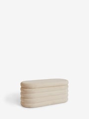 Casual Boucle Natural Oyster Otis Ottoman And Stool Set - Image 7 of 11