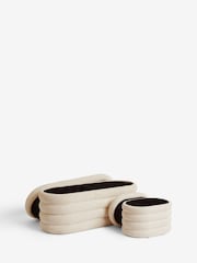 Casual Boucle Natural Oyster Otis Ottoman And Stool Set - Image 9 of 11