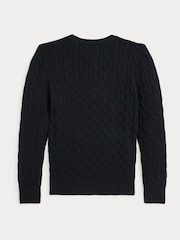 Schwarz - Polo Ralph Lauren Zopfstrickpullover - Bild 3 von 3