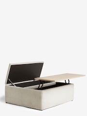 Tweedy Plain Light Natural Lift up Parker Storage Footstool Coffee Table - Image 5 of 8