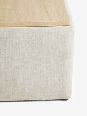 Tweedy Plain Light Natural Lift up Parker Storage Footstool Coffee Table - Image 6 of 8