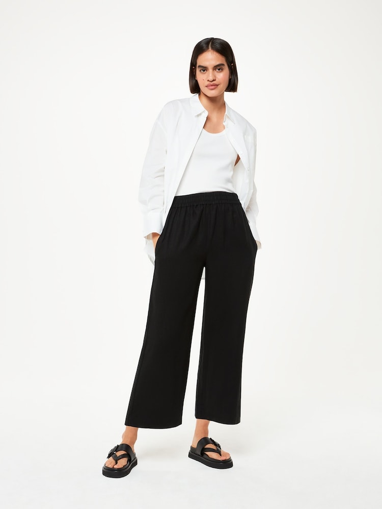 Whistles Black Linen Pocket Trousers - Image 1 of 5 Whistles Black Linen Pocket Trousers - Image 1 of 5