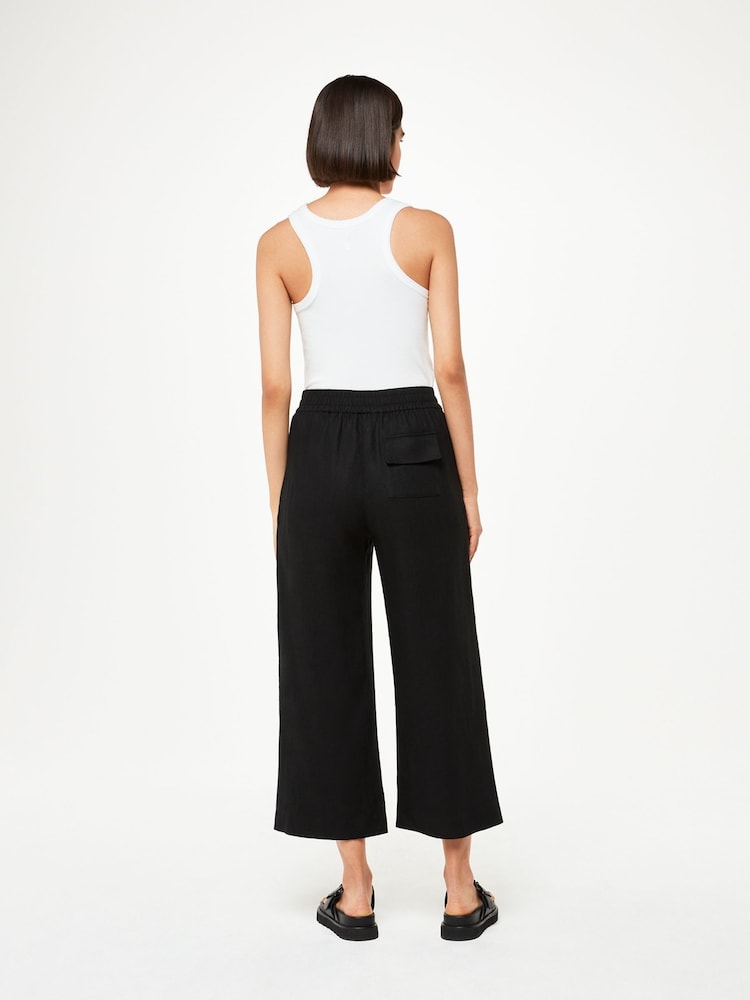 Whistles Black Linen Pocket Trousers - Image 2 of 5
