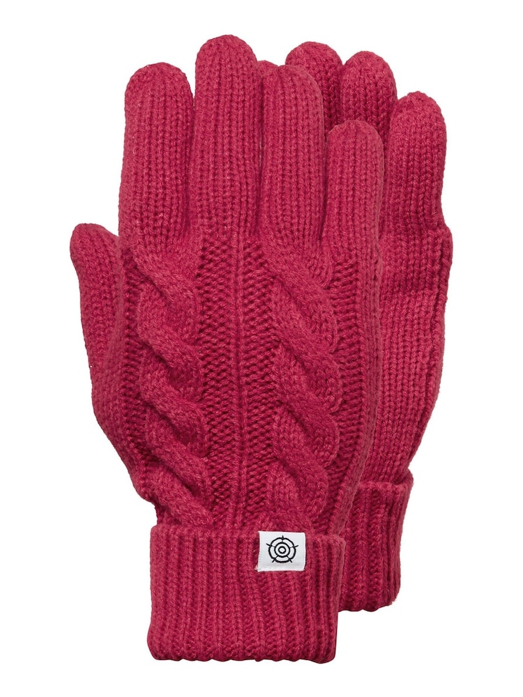Tog 24 Dark Pink Grouse Winter Knitted Gloves - Image 1 of 2 Tog 24 Dark Pink Grouse Winter Knitted Gloves - Image 1 of 2