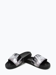 Hype. Unisex Mono Gradient Drips Mini Script Black Sliders - Image 2 of 3