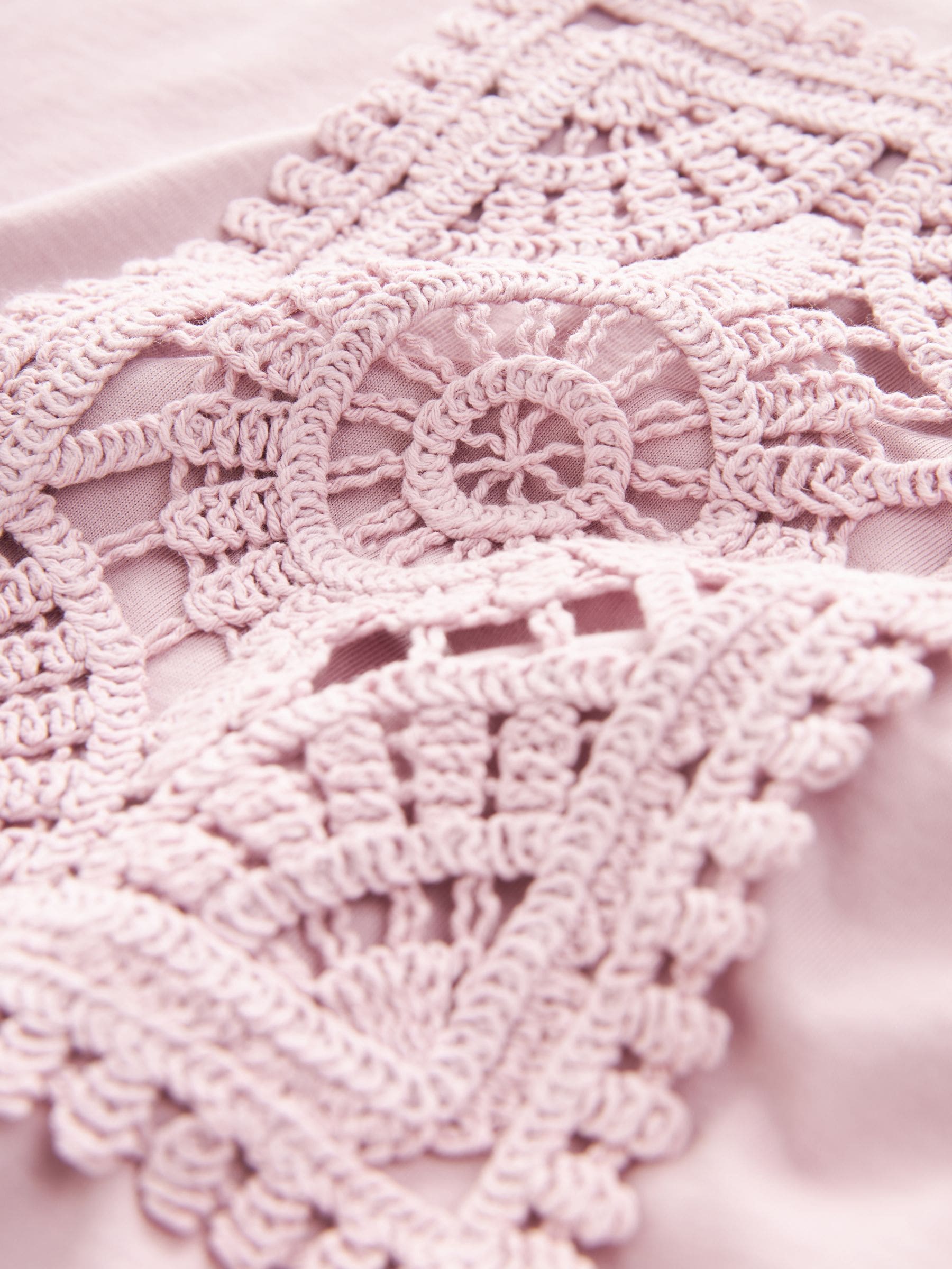 Buy Pink Placement Crochet T-Shirt from Next Lithuania